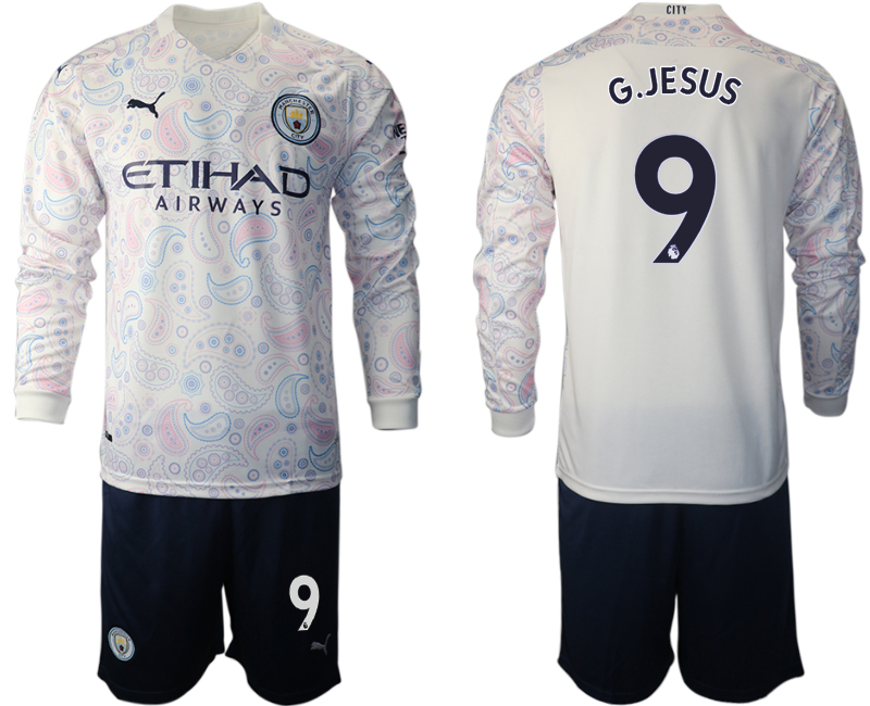 2021 Men Manchester city away long sleeve #9 soccer jerseys->manchester city jersey->Soccer Club Jersey